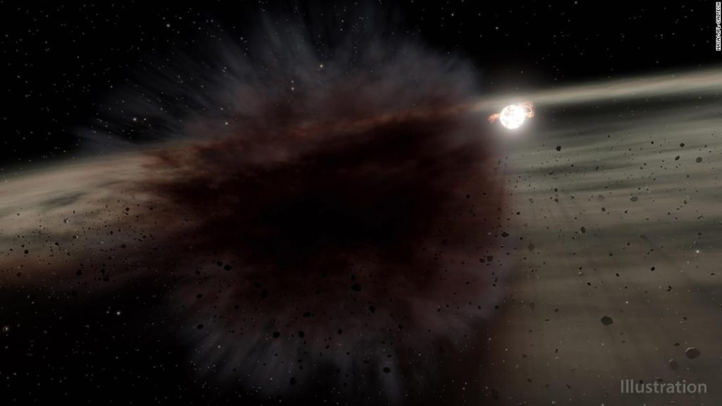 Una nube de escombros gigante detectada por un telescopio de la NASA después de la colisión de cuerpos celestes