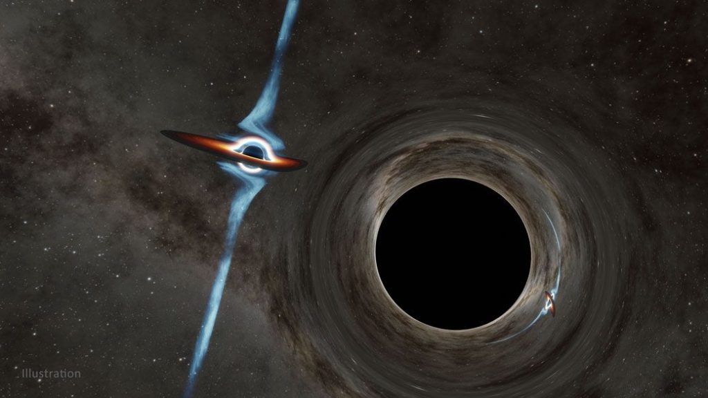 Dos monstruosos agujeros negros se dirigen a una colisión que sacudirá el tejido del espacio-tiempo