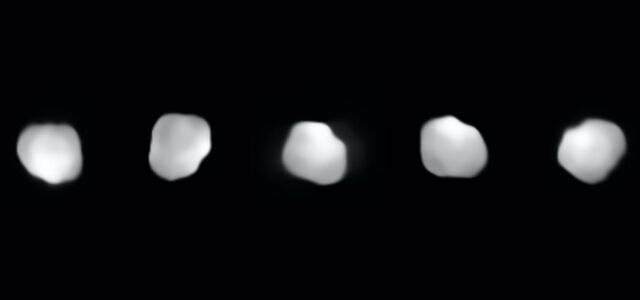 Múltiples vistas de 16 psiques fotografiadas por el Very Large Telescope.