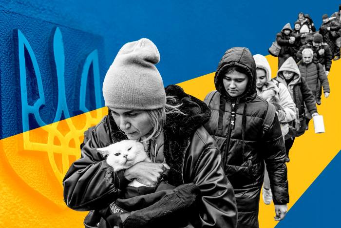 Refugiados que huyen de Ucrania