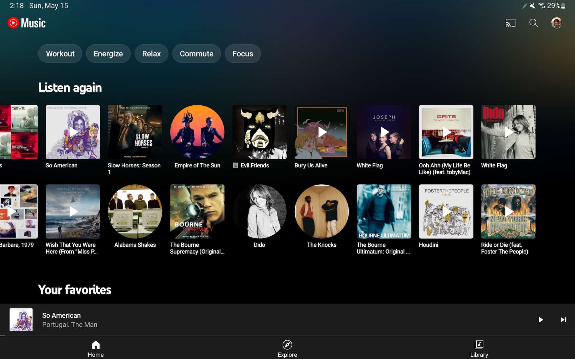 tableta de música de youtube