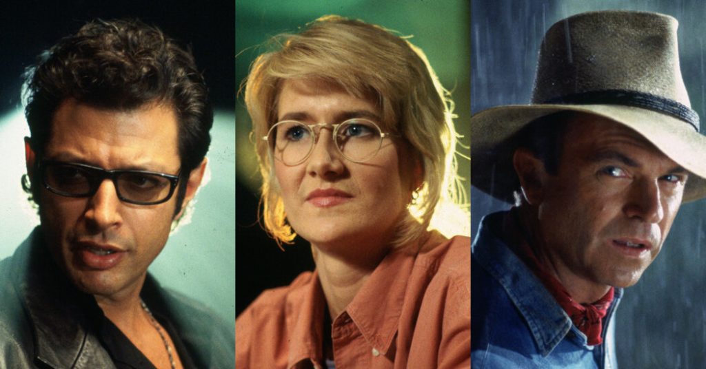 Laura Dern, Jeff Goldblum y Sam Neill en su entrevista de "Jurassic"
