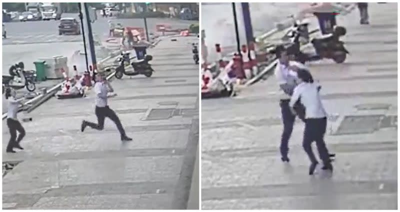 Un videoclip muestra un momento milagroso cuando un hombre atrapa a un niño pequeño que cae del sexto piso de un edificio en China