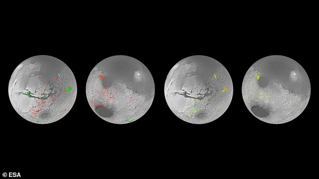 Científicos de la Agencia Espacial Europea (ESA) han creado el primer mapa de agua de Marte, basado en datos de Mars Express y Mars Reconnaissance Orbiter de la NASA.