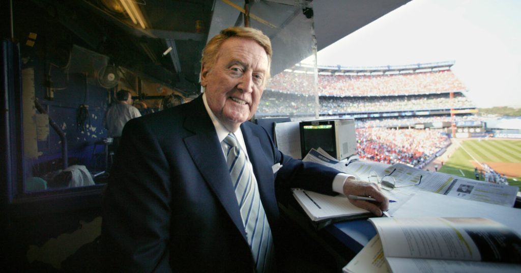 Finn Scully, voz de los Dodgers durante 67 años, muere a los 94
