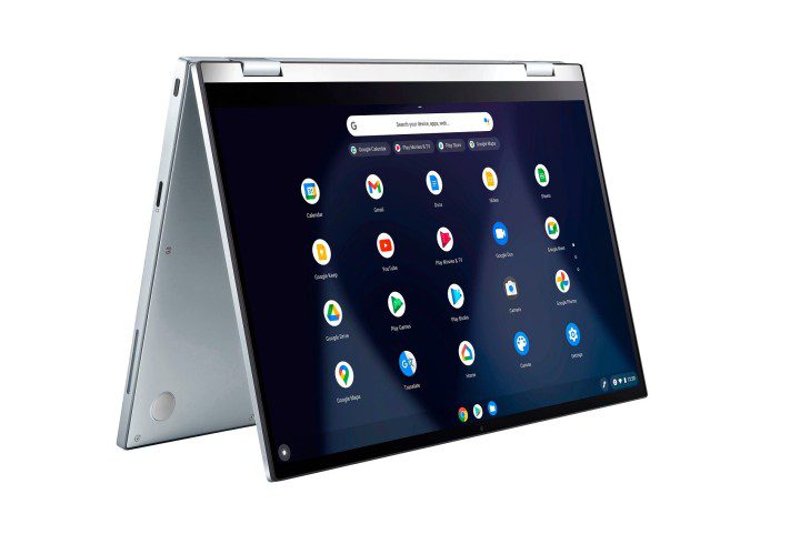 ASUS Chromebook Flip C433 portátil sobre un fondo blanco.