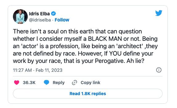 Idris Elba en Twitter