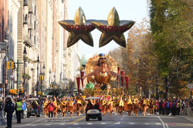 Se vio una carroza de Tom Turkey en el Desfile del Día de Acción de Gracias de 2022 en Central Park West de Nueva York.